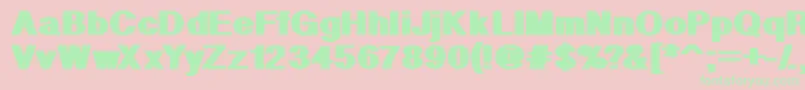 Geometric Font – Green Fonts on Pink Background