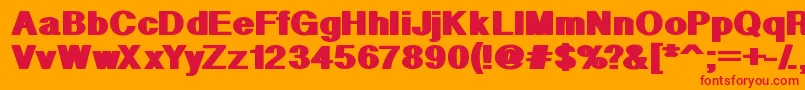 Geometric Font – Red Fonts on Orange Background