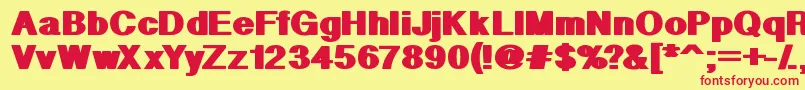 Geometric Font – Red Fonts on Yellow Background