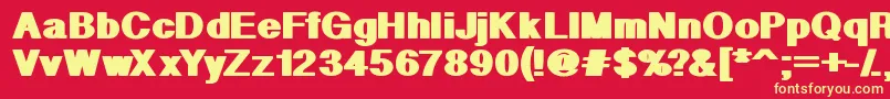 Geometric Font – Yellow Fonts on Red Background