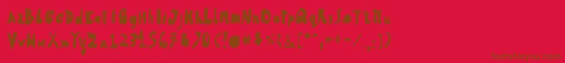 HvdSteinzeitFillin-fontti – ruskeat fontit punaisella taustalla