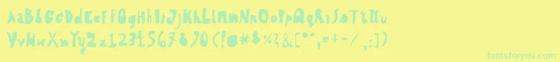 HvdSteinzeitFillin Font – Green Fonts on Yellow Background