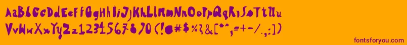 HvdSteinzeitFillin Font – Purple Fonts on Orange Background