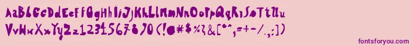 HvdSteinzeitFillin Font – Purple Fonts on Pink Background