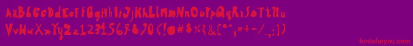 HvdSteinzeitFillin Font – Red Fonts on Purple Background