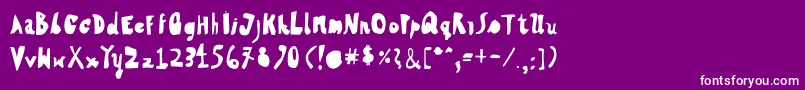 フォントHvdSteinzeitFillin – 紫の背景に白い文字