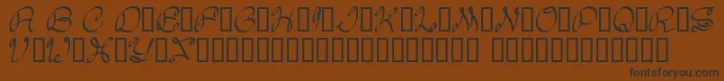 フォントDaisy – 黒い文字が茶色の背景にあります