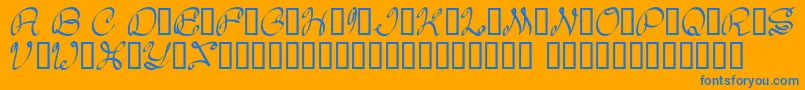 Daisy Font – Blue Fonts on Orange Background