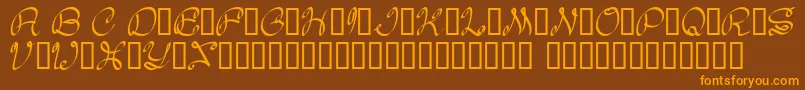 Daisy Font – Orange Fonts on Brown Background
