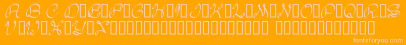 Daisy Font – Pink Fonts on Orange Background