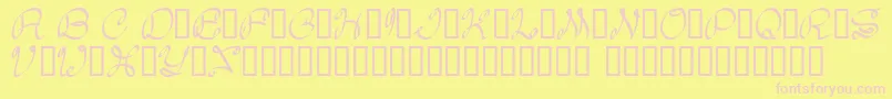 Daisy Font – Pink Fonts on Yellow Background