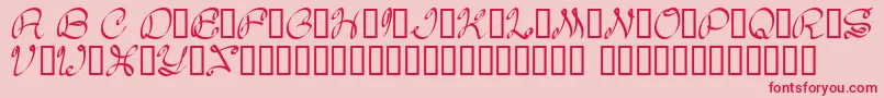 フォントDaisy – ピンクの背景に赤い文字
