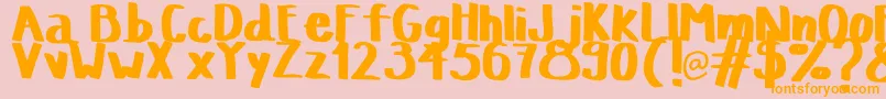 TanaestelscripthandwrittenRegular Font – Orange Fonts on Pink Background