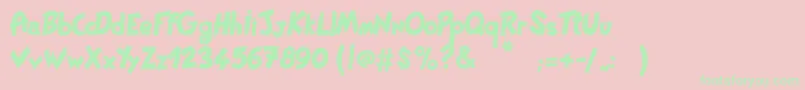 PatPacool Font – Green Fonts on Pink Background