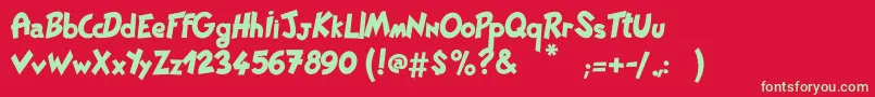 Шрифт PatPacool – зелёные шрифты на красном фоне