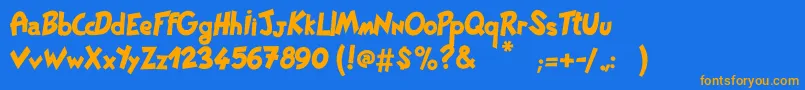 PatPacool Font – Orange Fonts on Blue Background