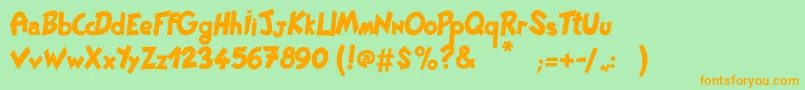 PatPacool Font – Orange Fonts on Green Background