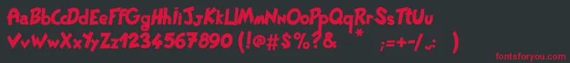 PatPacool Font – Red Fonts on Black Background