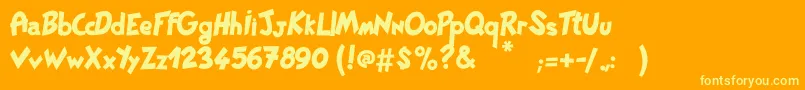 PatPacool Font – Yellow Fonts on Orange Background