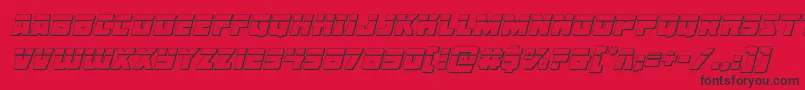 フォントLibertylegion3Dlaserital – 赤い背景に黒い文字