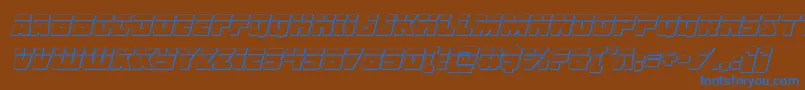 フォントLibertylegion3Dlaserital – 茶色の背景に青い文字