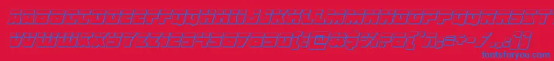 Libertylegion3Dlaserital-Schriftart – Blaue Schriften auf rotem Hintergrund