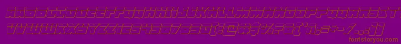 Libertylegion3Dlaserital-Schriftart – Braune Schriften auf violettem Hintergrund