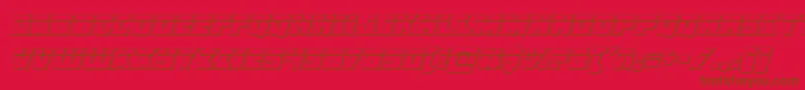 Libertylegion3Dlaserital-Schriftart – Braune Schriften auf rotem Hintergrund