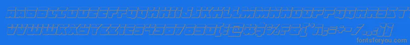 Libertylegion3Dlaserital-Schriftart – Graue Schriften auf blauem Hintergrund