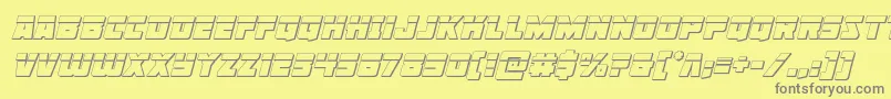 Libertylegion3Dlaserital Font – Gray Fonts on Yellow Background