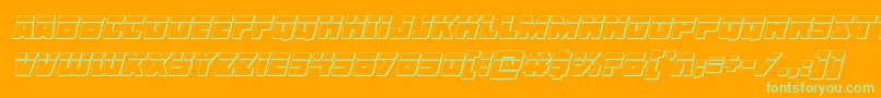 Libertylegion3Dlaserital Font – Green Fonts on Orange Background