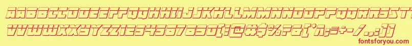 Libertylegion3Dlaserital Font – Red Fonts on Yellow Background