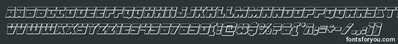 フォントLibertylegion3Dlaserital – 黒い背景に白い文字