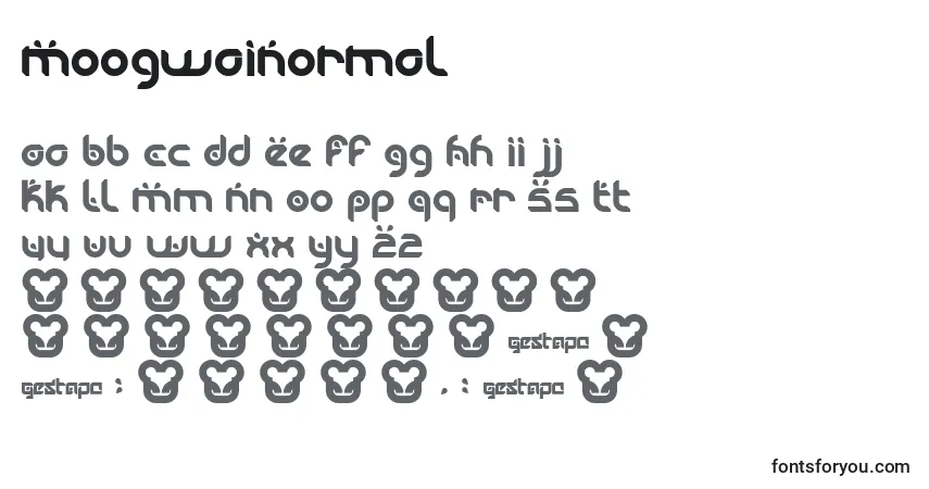 Czcionka MoogwaiNormal – alfabet, cyfry, specjalne znaki