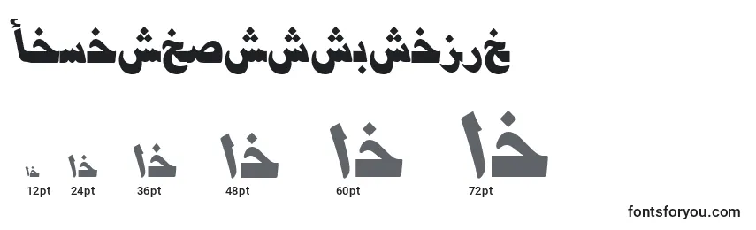 DamascusttItalic Font Sizes