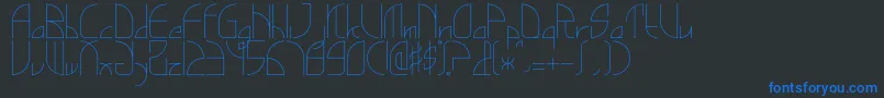 Ginkgocut Font – Blue Fonts on Black Background