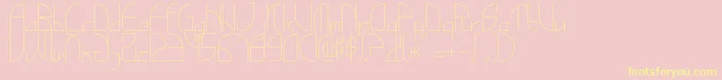 Ginkgocut-Schriftart – Gelbe Schriften auf rosa Hintergrund