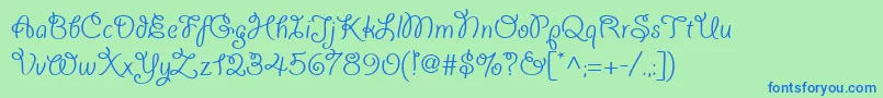 GiddyupWeb Font – Blue Fonts on Green Background