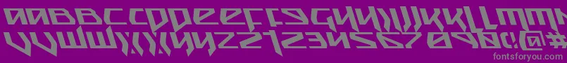 SnubfighterLeftalic-Schriftart – Graue Schriften auf violettem Hintergrund