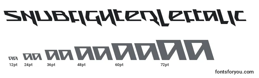 SnubfighterLeftalic Font Sizes
