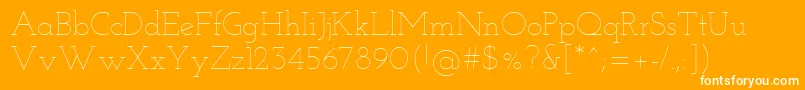 Josefinslab Thin-Schriftart – Weiße Schriften auf orangefarbenem Hintergrund