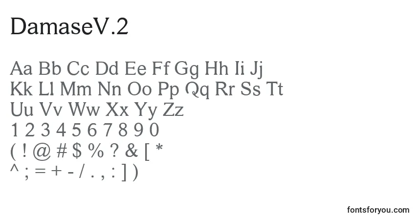 DamaseV.2-fontti – aakkoset, numerot, erikoismerkit