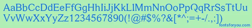 DamaseV.2 Font – Blue Fonts on Green Background