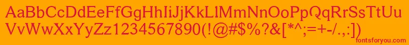 フォントDamaseV.2 – オレンジの背景に赤い文字