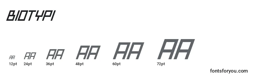 Biotypi Font Sizes