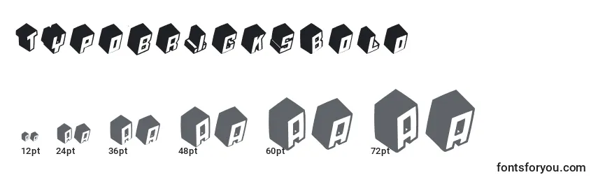 Размеры шрифта TypobricksBold
