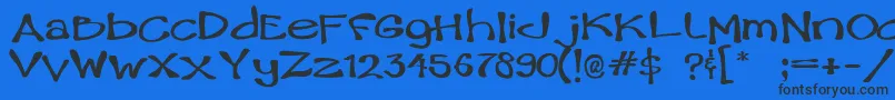 Ham Font – Black Fonts on Blue Background