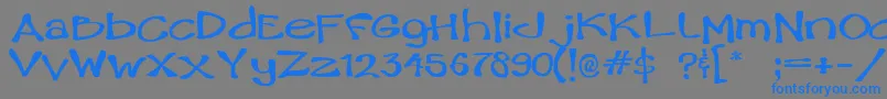 Ham Font – Blue Fonts on Gray Background