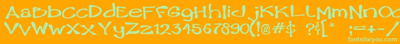 Ham Font – Green Fonts on Orange Background