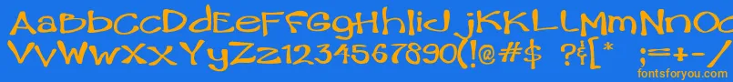 Ham Font – Orange Fonts on Blue Background